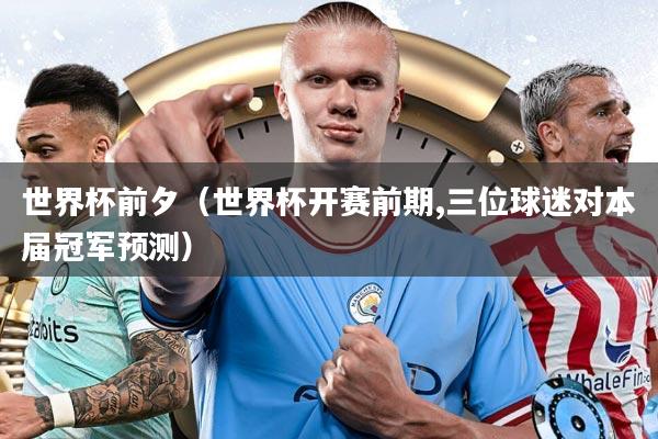 世界杯前夕（世界杯开赛前期,三位球迷对本届冠军预测）